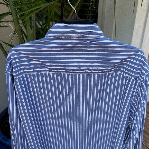 JAMES CAMPBELL Stripe Shirt with Contrasting Cuffs - XL - Picture 8 of 9